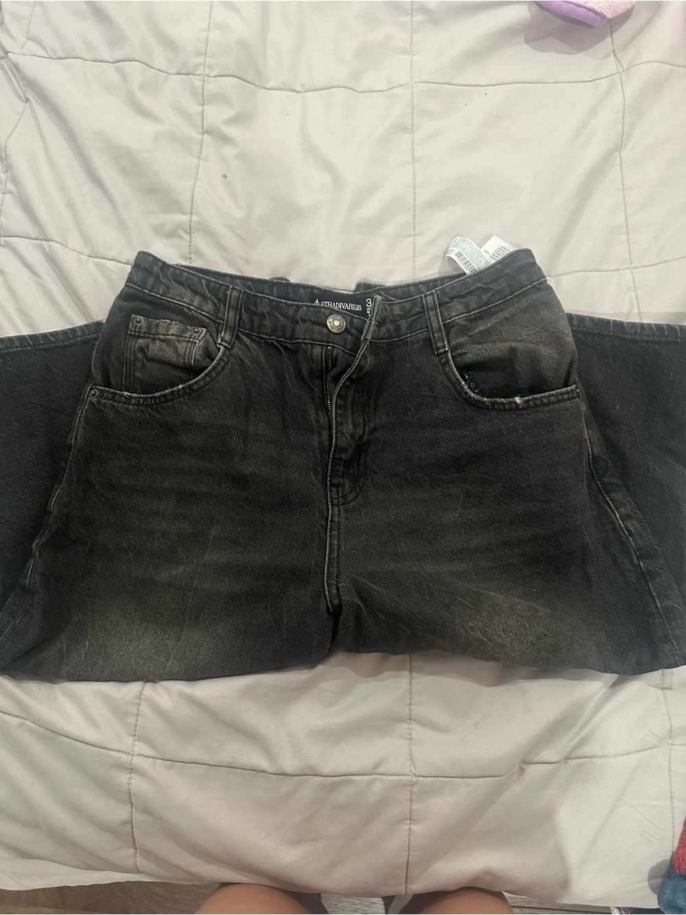 stradivarius Faded Black Relaxed jorts